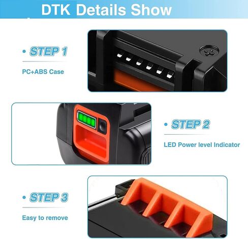 DTK 3.5Ah Replacement for Black and Decker 40V 2 Packs Battery LBXR36 LST540 Cordless Power Tool LBX2040 LBX36 LBXR2036 LST136W in Kuwait
