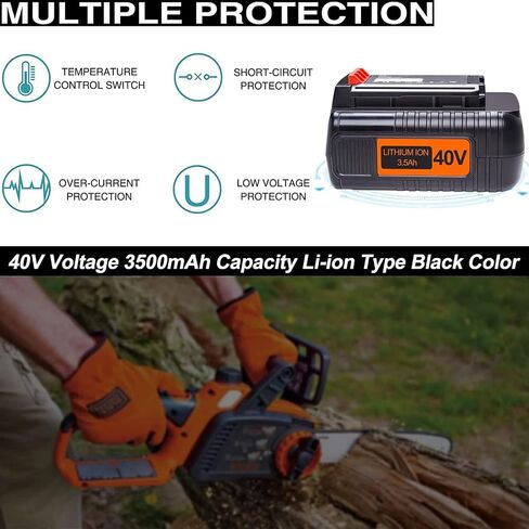 DTK 3.5Ah Replacement for Black and Decker 40V 2 Packs Battery LBXR36 LST540 Cordless Power Tool LBX2040 LBX36 LBXR2036 LST136W in Kuwait
