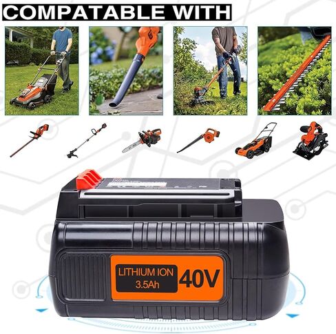DTK 3.5Ah Replacement for Black and Decker 40V 2 Packs Battery LBXR36 LST540 Cordless Power Tool LBX2040 LBX36 LBXR2036 LST136W in Kuwait