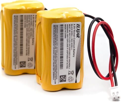 (2-Pack) 4.8V 800mAh Ni-Cd Battery for BL93NC487, BAA-48R | Fits BL93NC484, BL93NC485, NIC0186, Custom-43, OSA-126, ELB-CS06, 6600012 and 6200-RP emergency lights. in Saudi Arabia