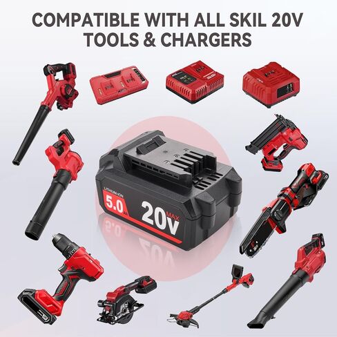 2 Packs 5.0Ah Replacement for SKIL PWR CORE 20V Battery BY519601 BY519701 BY519702 BY519703 BY519603 Compatible with SKIL 20 Volt Cordless Power Tools AG290202 AG2902-10 AG2907-1A BL4713-10 BL4714B-10 in Kuwait