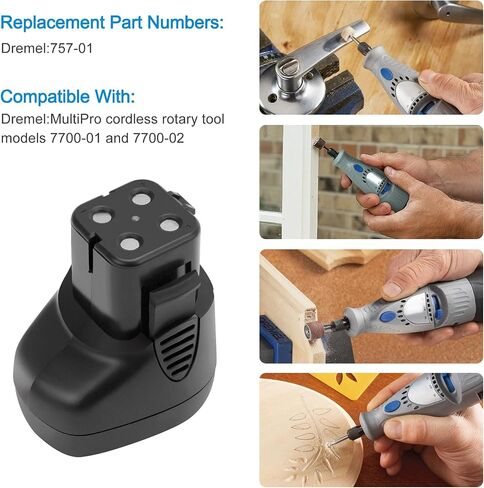 2 Pack 7.2Volt 3500mAh Replacement Battery for Dremel 757-01 | Fit for Dremel 7700-01 and 7700-02 MultiPro Cordless Rotary Tool (Not for Dremel 757 Charger) in Saudi Arabia