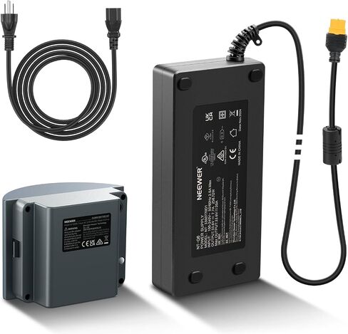 NEEWER Q300 Dummy Battery Kit for Q300 Outdoor Strobe Flash with AC Power Adapter & Cable (US Plug), 12.6V 20A Replacement for Q300 Battery, Intelligent Safety Protection, 16.4ft Length, NT-Q300 in Kuwait