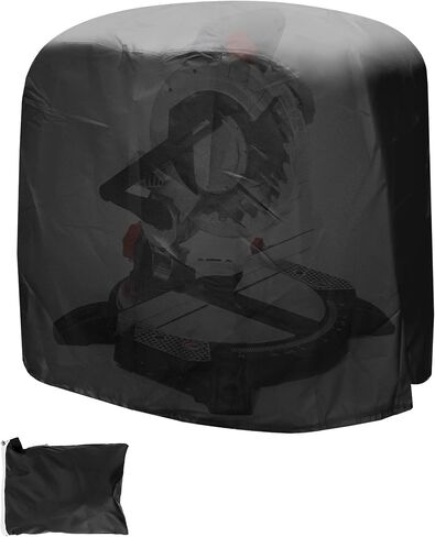 QWORK Dustproof Miter Saw Cover, 210D Oxford Cloth with Bottom Drawcord Fits Most Miter Saws, Planers, Machine Tools, Rustproof and Waterproof, Black in Kuwait