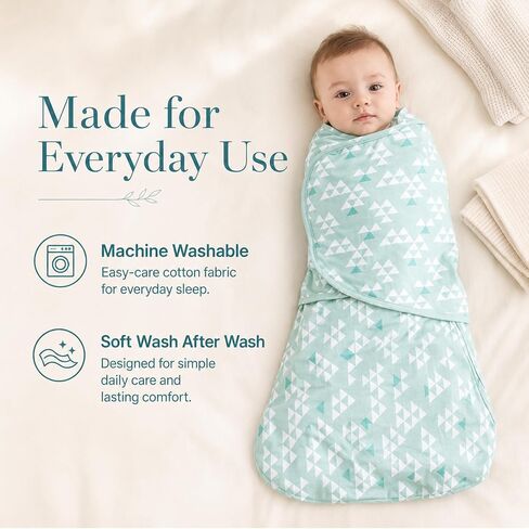 Sleepsack Swaddle,Sleep Sack 6-12 Months,Adjustable Wearable Transition Blanket, Swaddles for Babies Large,100% Cotton(Green) in Kuwait