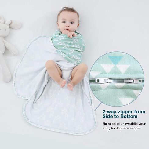 Sleepsack Swaddle,Sleep Sack 6-12 Months,Adjustable Wearable Transition Blanket, Swaddles for Babies Large,100% Cotton(Green) in Kuwait