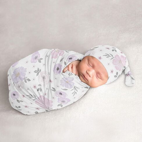 Sweet Jojo Designs Baby Cocoon Swaddle & Beanie (Pink Bows) for Girls, Infant/Newborn Wearable Blanket Jersey Set, Going Home Outfit (Blush, Bow for Ballerina, Ballet Dancer, Princess Collection) in Kuwait