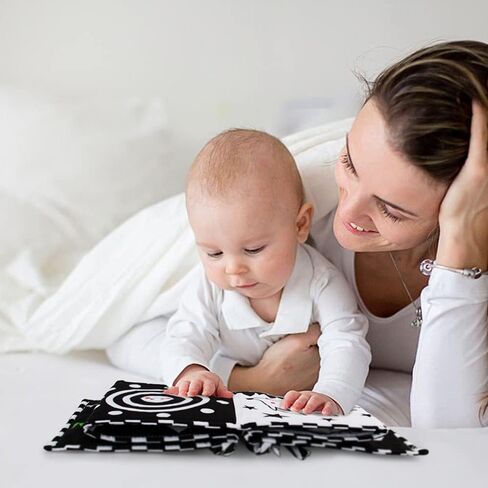 teytoy Baby Toys 0-6 Months, Black and White High Contrast Sensory Newborn Toys, Baby Soft Book for Early Education, Infant Tummy Time Toys, Baby Newborn Essentials Must Haves in Kuwait