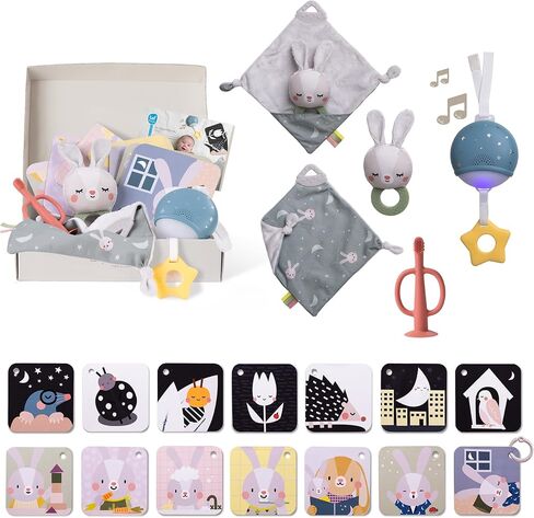 Taf Toys Newborn Developmental Toy Kit, Perfect for Boys and Girls, Includes 12 Essential Boy and Girl Toys for Learning and Stimulation, Ideal New Baby Gift Basket in Saudi Arabia