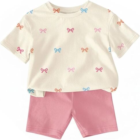 Baby Girls Short Sleeve T Shirt Top and Shorts Sets for Toddler 6M-3T in Kuwait