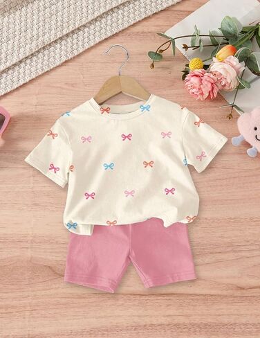 Baby Girls Short Sleeve T Shirt Top and Shorts Sets for Toddler 6M-3T in Kuwait