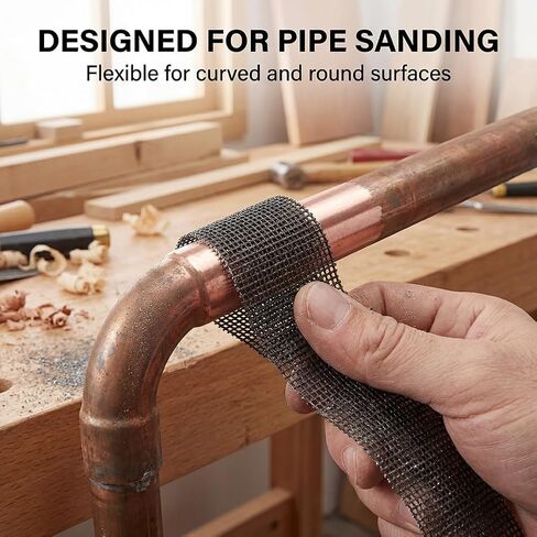 180 Grit Mesh Sandpaper Roll, Double-Sided Plumbing Sanding Cloth, Silicon Carbide Sanding Mesh for Copper Pipe, Wood and Metal in Kuwait
