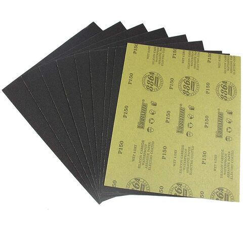 MAXAMN 120 Grit Sandpaper, Wet Dry Sandpaper Sheets 9 x 11 Inches, Silicon Carbide Abrasive Sand Paper for Wood Furniture Finishing, Metal Sanding, Automotive Polishing, DIY Projects, 10 Sheets in Kuwait