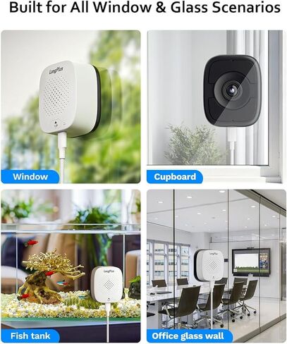 LongPlus 5MP 3K Indoor Window Camera, 2 Pack Safe View Window Camera | WiFi6, Blacklight Full-Color Night Vision, 24/7 Recording, Anti-Glare, AI Detection, No-Drill Installation, SD/Cloud Storage in Kuwait