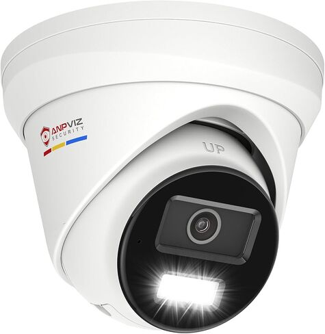 Anpviz 4K 8MP PoE IP Camera, Turret Wired Security Camera Outdoor | Smart Color Night Vision, Human/Vehicle Detection, 2.8mm Lens, Metal, Built-in Mic, WDR, IP67, No Adapter, IPC-D3083WD-S in Kuwait