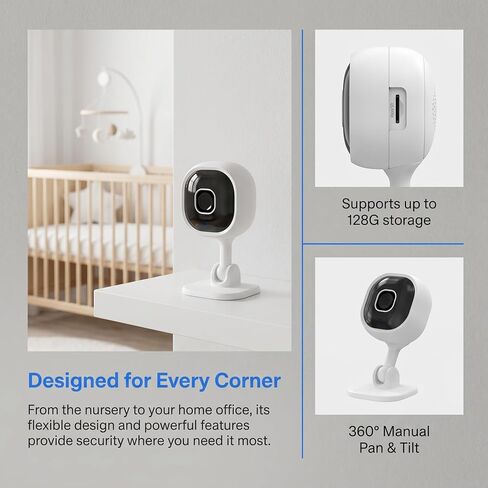 1Pack WiFi 1080P HD Camera for Remote Surveillance Indoor Security Camera for Baby Monitor Dog Camera w/2-Way Audio Siren Motion Detection Infrared Night Vision Magnetic Base Cloud & TF Card Storage in Kuwait