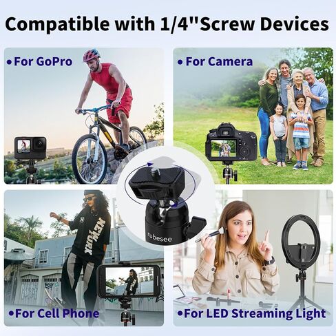 Mini Tripod for Camera, 24.61"/62.5cm Tripod Selfie Stick with 5 Levels Adjustment 360° Ball Head 1/4" Screw Desktop for DJI Osmo Pocket3 Vlog Handle Grip Insta360 Action 5 Pro/4/3 Camera in Kuwait