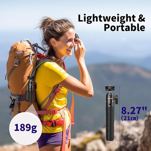 Mini Tripod for Camera, 24.61"/62.5cm Tripod Selfie Stick with 5 Levels Adjustment 360° Ball Head 1/4" Screw Desktop for DJI Osmo Pocket3 Vlog Handle Grip Insta360 Action 5 Pro/4/3 Camera in Kuwait