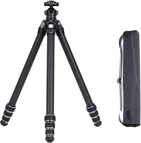 FALCAM TreeRoot F38 Quick Lock Lite Carbon Fiber Travel Tripod with Ball Head Load Capacity 3kg/6.6lbs, Max Vertical Payload 40Kg/88lbs for Cameras, All-Terrain Stability (C141K-301) in Kuwait