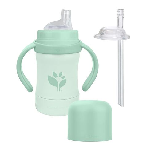 Green Sprouts® Sprout Ware® Sip & Straw 6oz., 6mo+, Plant-plastic, Platinum-cured Silicone, Dishwasher Safe, Grows with Baby, Tested for Hormones in Kuwait
