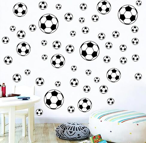 Sport Balls Wall Decals Soccer Stickers Removable Self-Adhesive Wall Art Decor for Boys Kids Playroom, Gym, Game Room, Waterproof Sports Themed Wall Stickers in Kuwait