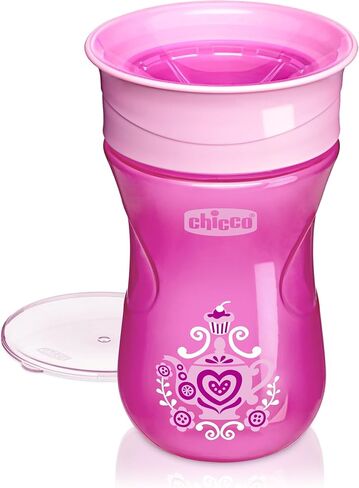 Chicco 360° Spoutless Sippy Cup 9+ Months, 9oz Toddler Training Cup, 2-in-1 Trainer with Removable Membrane for Open Cup, Spill-Resistant Rim, BPA-Free, Green in Kuwait