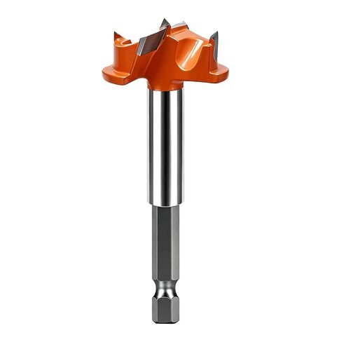Forstner Drill Bit 1-3/8 Inch(35mm) with Depth Stopper and 1/4" Quick Change Hex Shank, Carbide Tipped for Concealed Hinge Cabinet Installation, Woodworking Hole Cutter for Hardwood, Plywood, MDF in Saudi Arabia
