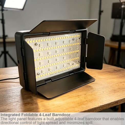 4-Pack Foldable 4-Leaf Barndoor Fill Light — with Screw Adapter, Data Cable, and Adjustable Clip, Studio Light, Video Light, Photography Lighting, and Fill Light for Content Creation in Kuwait