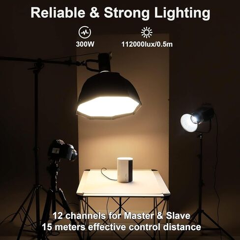 GVM 300W Video Light Kit, Continuous Lighting for Photography with Bowens Mount Softbox&Stand, 2700~7500K,112000Lux@0.5m Studio Light with APP DMX, CRI 97+ Bi-Color 8 Scene Lights for Film Recording in Kuwait