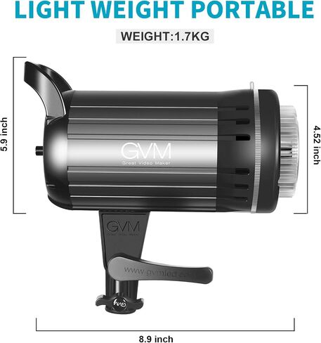 GVM LED Video Light 100W CRI97+/3200K~5600K Bowens Mount Led Continuous Video Light, with APP Intelligent Control System, for Video Recording,Children Photography,Wedding,Outdoor Shooting in Kuwait