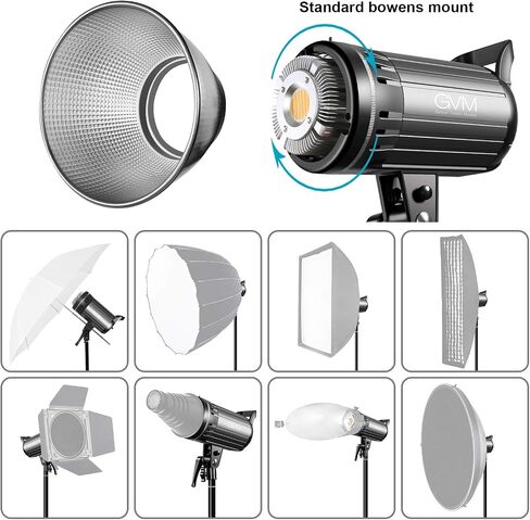 GVM LED Video Light 100W CRI97+/3200K~5600K Bowens Mount Led Continuous Video Light, with APP Intelligent Control System, for Video Recording,Children Photography,Wedding,Outdoor Shooting in Kuwait