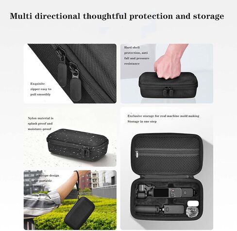 Carrying Case for DJI Osmo Pocket 4, Compact Travel Bag with Wrist Strap & Carabiner, Portable Storage & Protection Pouch for Pocket 4 Camera Accessories – Black in Kuwait