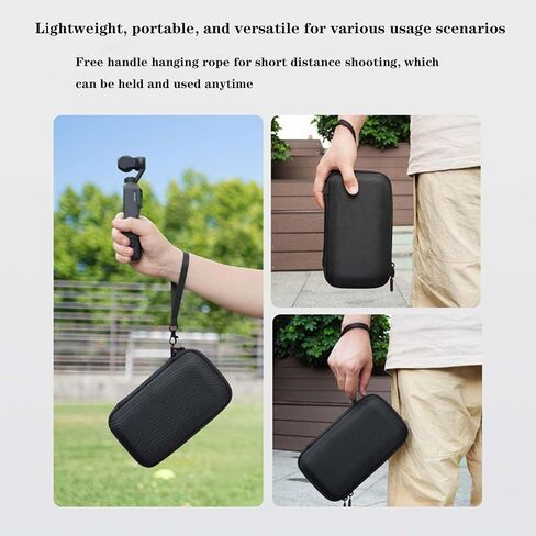 Carrying Case for DJI Osmo Pocket 4, Compact Travel Bag with Wrist Strap & Carabiner, Portable Storage & Protection Pouch for Pocket 4 Camera Accessories – Black in Kuwait