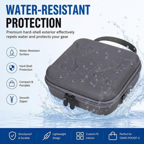 Carrying Case for DJI Osmo Pocket 4 Creator Combo, PU Protective Shoulder Bag for DJI Pocket 4, Portable Travel Case for Vlogging, Outdoor Shooting & Travel in Kuwait