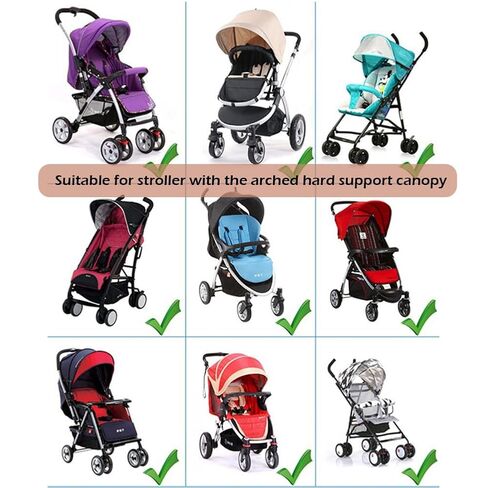 Universal Stroller Sun Cover UV Protection Baby Stroller Sun Shade Buggy Pram Sun Rain Shade Blackout Blind Canopy Cover Pushchair Sunblock Cover for Travel Park Zoo, Black in Kuwait