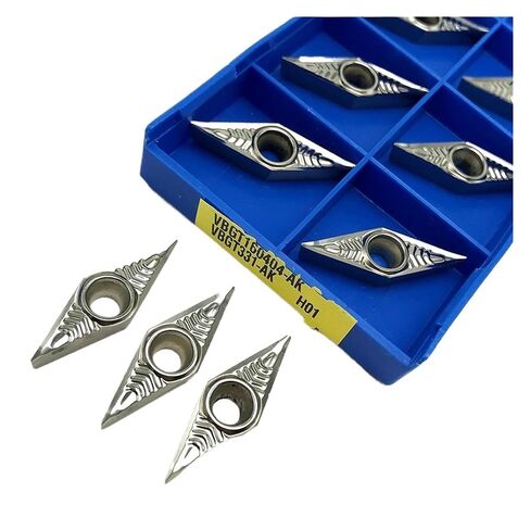 Indexable Lathe Carbide Insert 10PCS VBGT160404-AK H01 Hard Alloy Aluminum Internal Turning Tool Lathe(VBGT160404-AK H01) in Kuwait