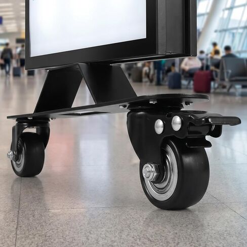 Rolling Caster Display Base with Lockable Wheels, Heavy Duty Iron Booth Backdrop Rolling Stand Providing Stable Support and Secure Placement for Photography Lamps and Photo Stands in Kuwait