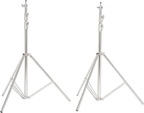 Photography Light Stand Stainless Steel Adjustable Height 2 Pack for Studio | Breathable material in Kuwait