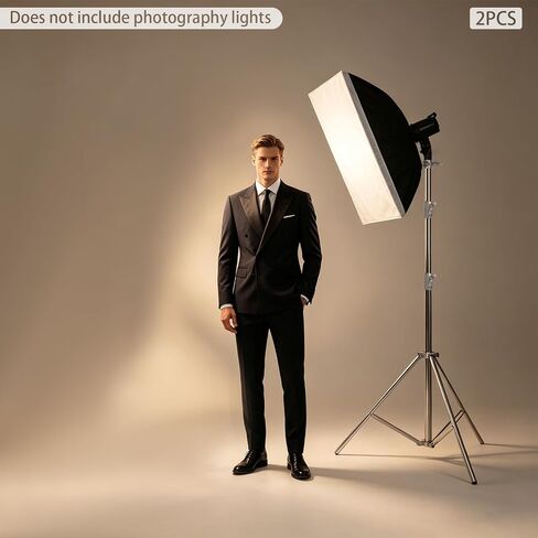 Photography Light Stand Stainless Steel Adjustable Height 2 Pack for Studio | Breathable material in Kuwait