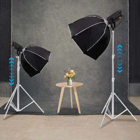 Photography Light Stand Stainless Steel Adjustable Height 2 Pack for Studio | Breathable material in Kuwait