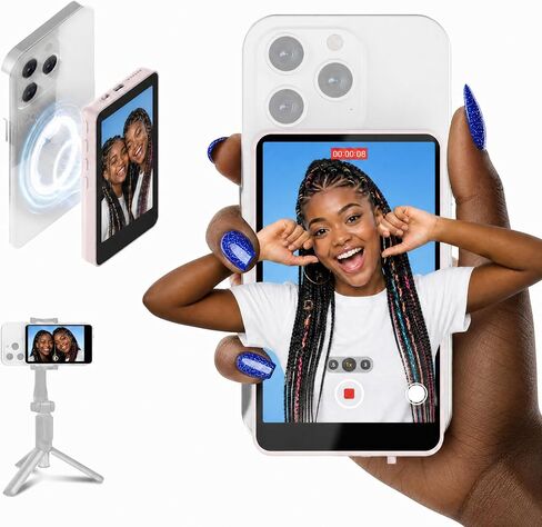 SYNCO XView Selfie Monitor Screen for iPhone 7-17 Series, 4K/60fps & P2P Private View Wireless, Magnetic Back Camera Monitor with 164ft Range for Makeup, GRWM, Travel Vlog,TikTok & YouTube(Blue) in Kuwait
