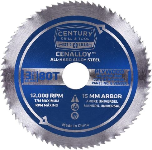Century Drill & Tool 8216 Cenalloy™ Plywood Saw Blade, 10" X 180T | 0.086"/2.20 mm kerf, 5° hook angle, cuts steel & wood in Saudi Arabia