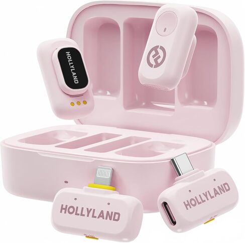 Hollyland Lark A1 Wireless Microphone for iPhone & Android, 48kHz/24-bit Studio Audio, 3-Level Noise Cancellation, 200m Range, Magnetic Mini Mic for Video Recording & Live Streaming (2TX + USB-C RX) in Kuwait