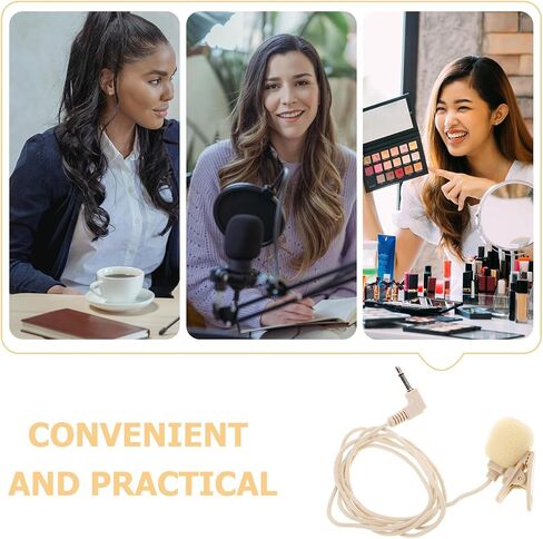 Sewroro 2pcs Lavalier Clip on Microphone for Phone and Camera, Lightweight Portable Recording Microphone with Cloth and Abs Material, for Interviews and Meetings in Kuwait