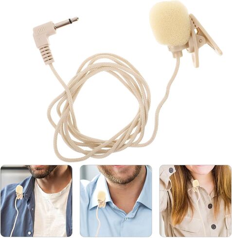 Sewroro 2pcs Lavalier Clip on Microphone for Phone and Camera, Lightweight Portable Recording Microphone with Cloth and Abs Material, for Interviews and Meetings in Kuwait
