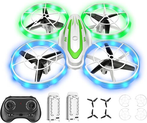 Mini Drone for Kids Beginners, RC Quadcopter Drone with Colorful Light, One Key Start, Altitude Hold, Headless Mode, 3D Flips, Indoor RC Helicopter Toy for Boys and Girls in Kuwait