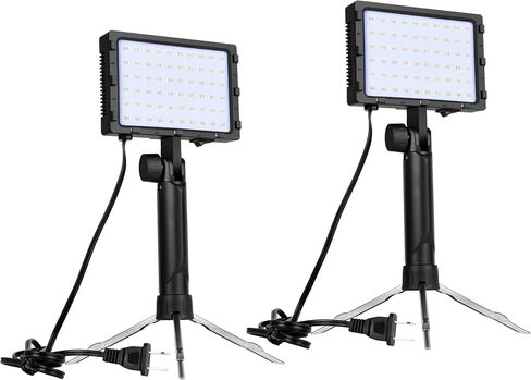 EMART 60 LED Portable Product Photography Light for Tabletop Photo,2-Pack | Continuous Small Photography Lamp ,Adjustable Tripod Stand and Filter,Table Top Camera Video,Stop Motion Animation Kit in Kuwait