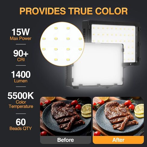 EMART 60 LED Portable Product Photography Light for Tabletop Photo,2-Pack | Continuous Small Photography Lamp ,Adjustable Tripod Stand and Filter,Table Top Camera Video,Stop Motion Animation Kit in Kuwait