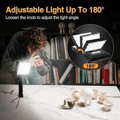 EMART 60 LED Portable Product Photography Light for Tabletop Photo,2-Pack | Continuous Small Photography Lamp ,Adjustable Tripod Stand and Filter,Table Top Camera Video,Stop Motion Animation Kit in Kuwait