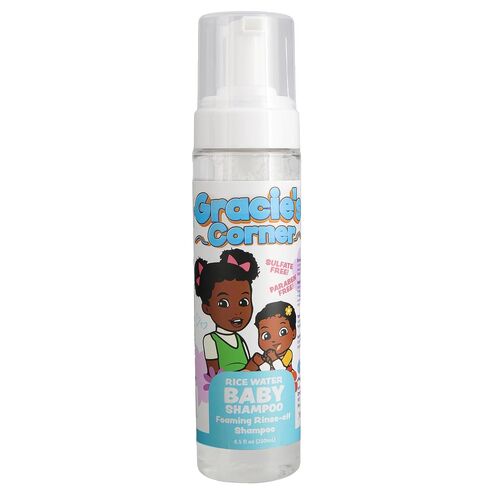 Gracie's Corner Rice Water Baby Shampoo — Foaming Rinse-Off Shampoo for Babies & Kids — Gentle Moisturizing Cleanser for Soft Hair & Sensitive Scalps — 8.5 oz in Kuwait
